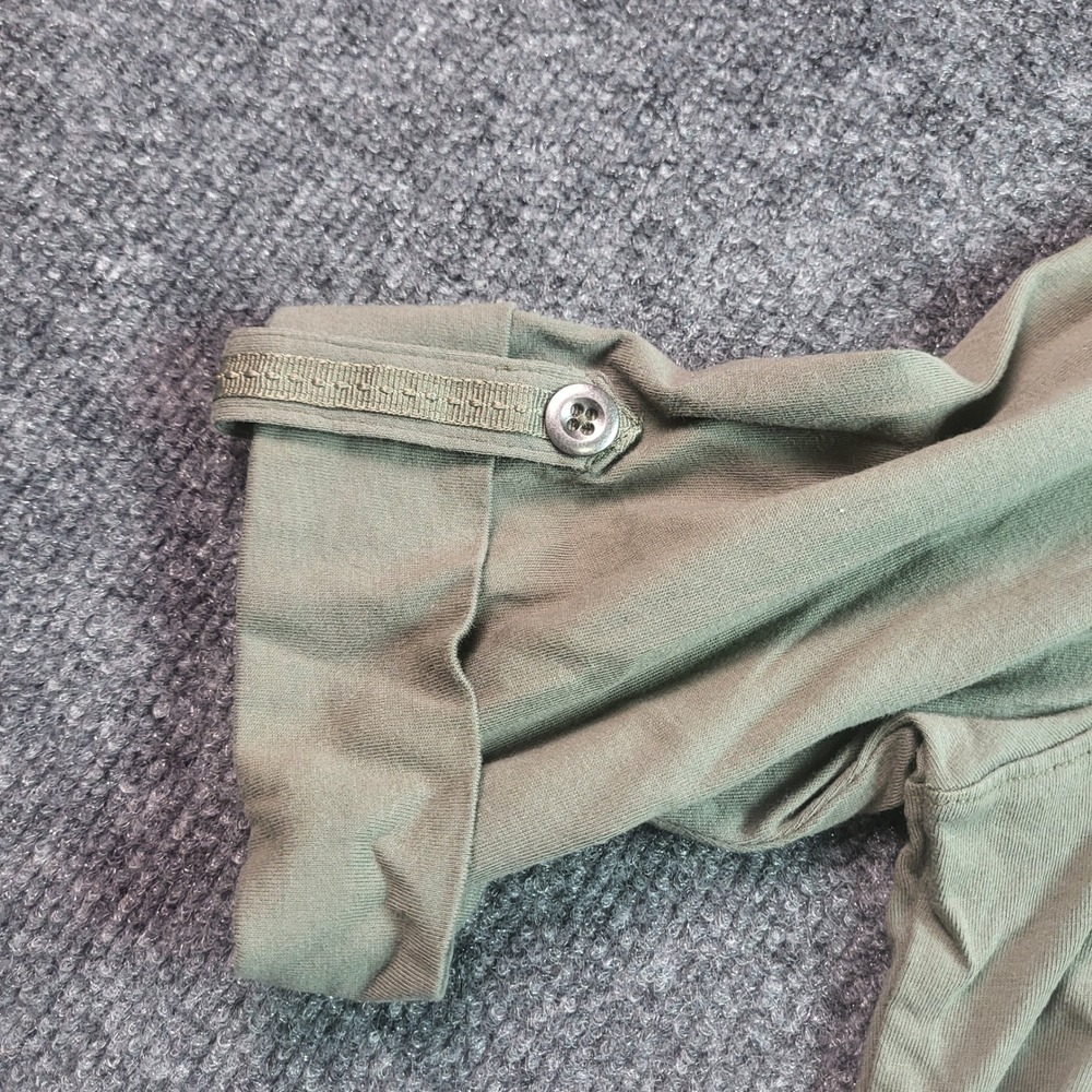 Style & Co Petite PM Olive Green Cotton Utility Button Down Roll Tab Shirt - Picture 6 of 8